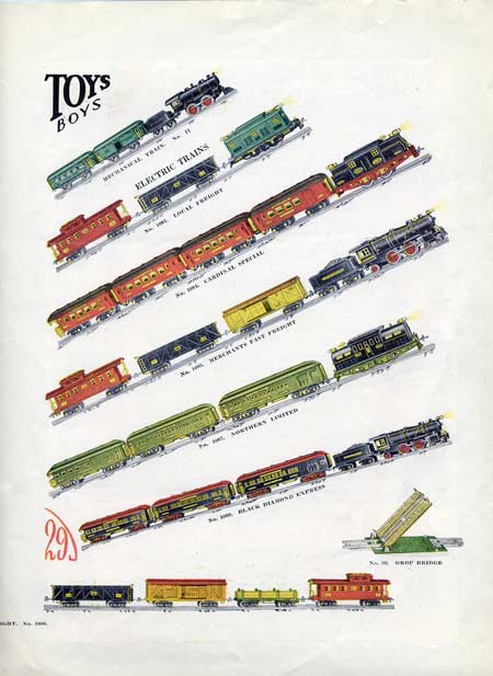 The 1926 Cardinal's Train Ives Standard Gauge  Model 1929 Catalog